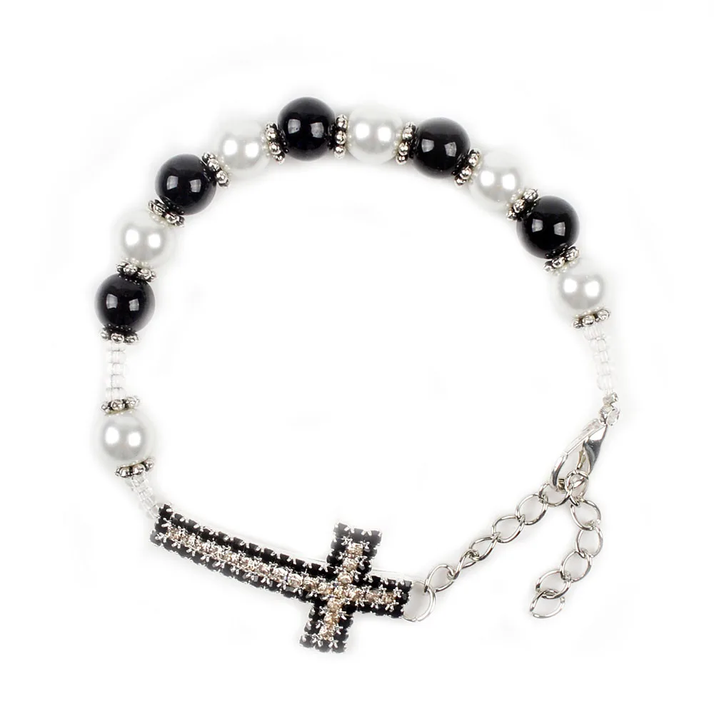 Модные стеклянные бусины 8 мм четки для мужчин и женщин браслет из католического