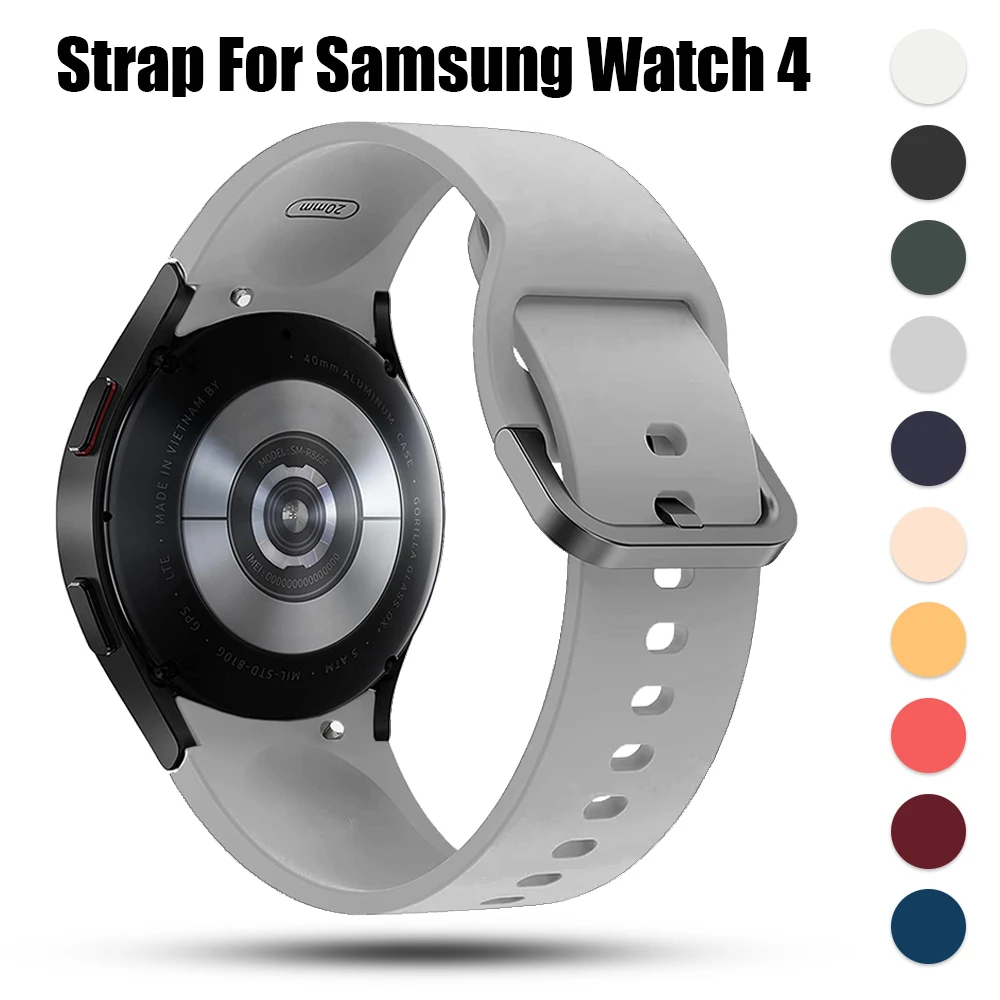 

2021New Soft Silicone Strap For Samsung Galaxy Watch 4 Classic 46mm 42mm/Watch4 44mm 40mm Wrist Band Replacement Bracelet Correa