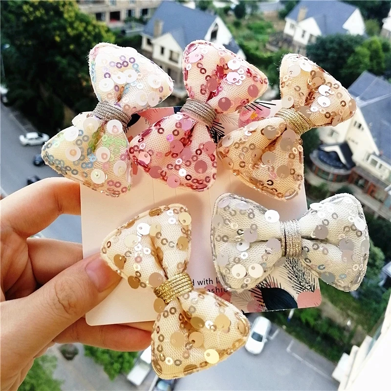 

1PCS Fashion заколки Shinning Sequin Glitter Bows Kids Hair Clip Cute Baby Girl Barrette Hair Accessory Women Hairpin Hotsale