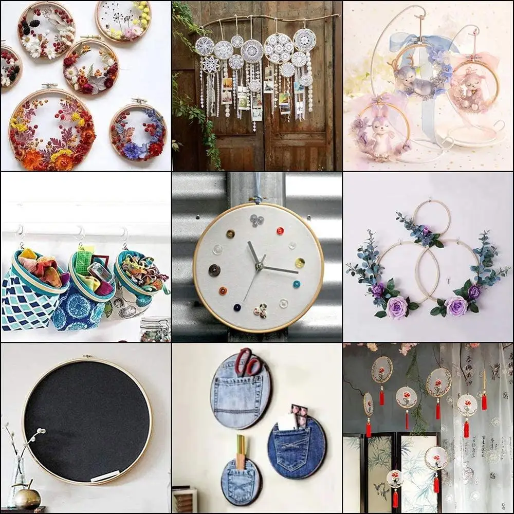 

LMDZ 6 Inch Round Embroidery Hoop Bamboo Circle Cross Stitch Hoop Ring with Embroidery Needle Large Eye Stitching Needles