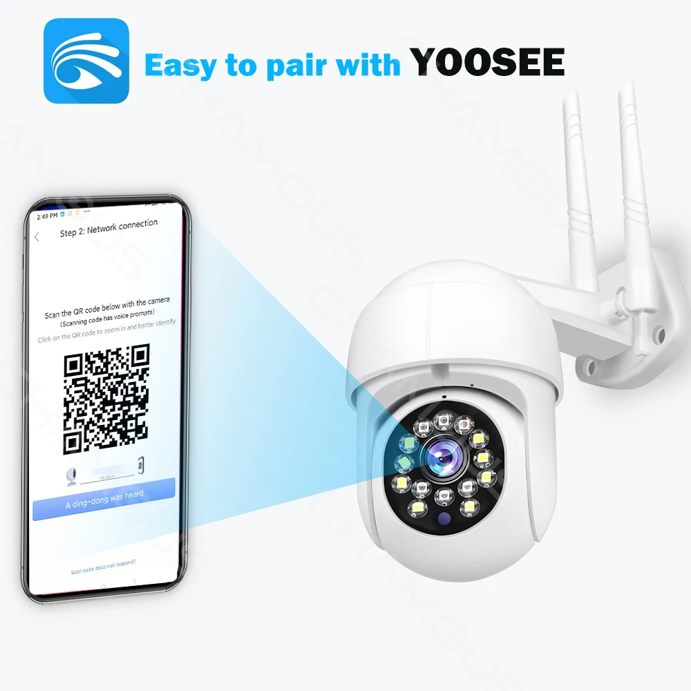 IP-камера Yoosee купольная Wi-Fi 1080P 5 Мп | Безопасность и защита