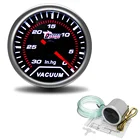 2 дюйма 52 мм Универсальный Автомобильный красный светодиодный вакуумный автомобильный измеритель-30-0 дюймов рт. Ст.
