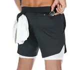 Мужские шорты для бега с подкладкой 2020 Summer Quick Dry Sport Gym Shorts Мужчины 2 в 1 Фитнес Тренировки Тренировки Спортивные шорты Мужской