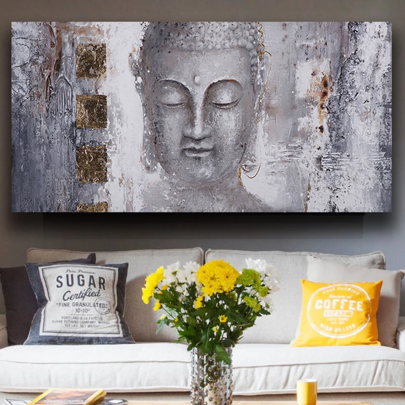 OUCAG мирная Будда State Art Картина Печать религиозная культура водонепроницаемый