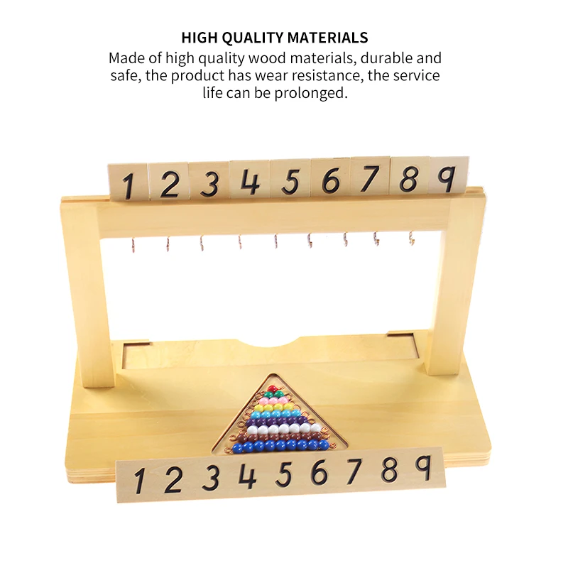 

Montessori Teaching Math Toy Digitals Numbers 1-9 Hanger And Color Teaching Math Toy Bead Stairs Rack Kid Learning Preschool Toy