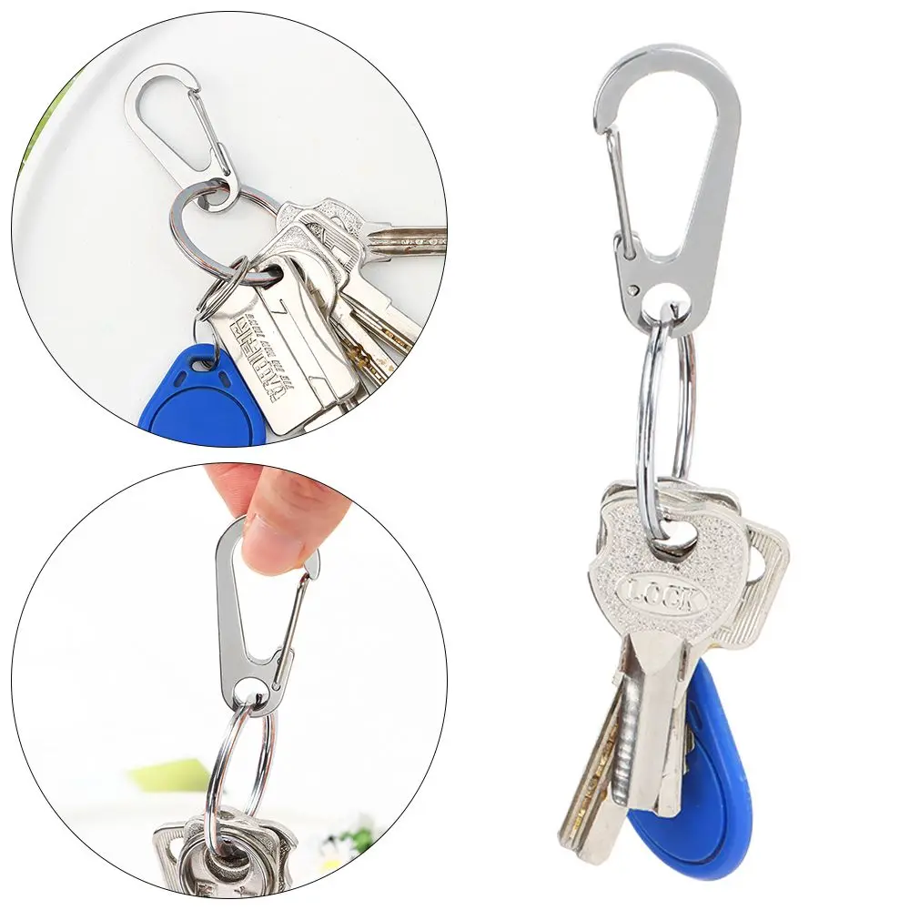 

Alloy/Stainless Steel Outdoor Travel Accessories Mini Key Chain Clip Quickdraw Keychain Hang Buckle EDC Gear Carabiner