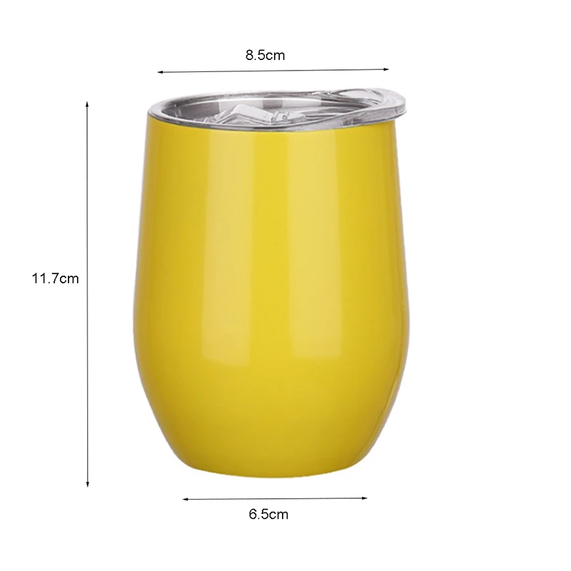 12 унций яйцевидной формы Нержавеющая сталь винный стакан с крышкой двойными