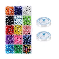 450pcs evil eye beads evil eye handmade resin beads charms round evil eye spacer beads 15 colors 8 mm diameter
