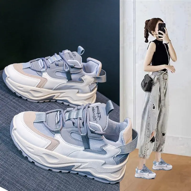 

2021 Autumn and Winter New Ladies Casual Shoes Breathable Light Shoes Wear-resistant Outsole Shoes Color Matching Non-slip Shoes