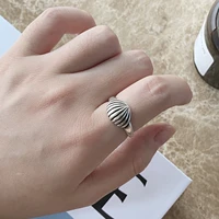 fashion simple design vintage fan shell mental zinc alloy adjustable women finger ring party birthday friend gift