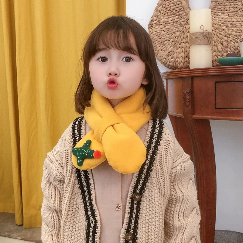 

Autumn and Winter Baby Cute Cross Cartoon Animal Fruit Children Warm Scarves Girl Soft Scarf for 3-6 Years Older Kid Wrap Scarf