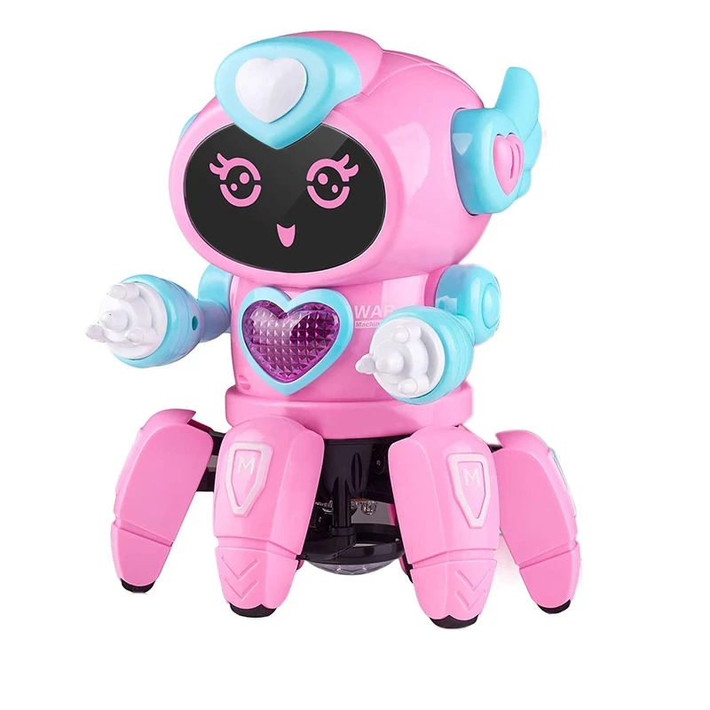 

Детская музыкальная игрушка с шестью когтями, танцующий гуляющий робот для детей с музыкой и светодиодными красочными мигающими огнями
