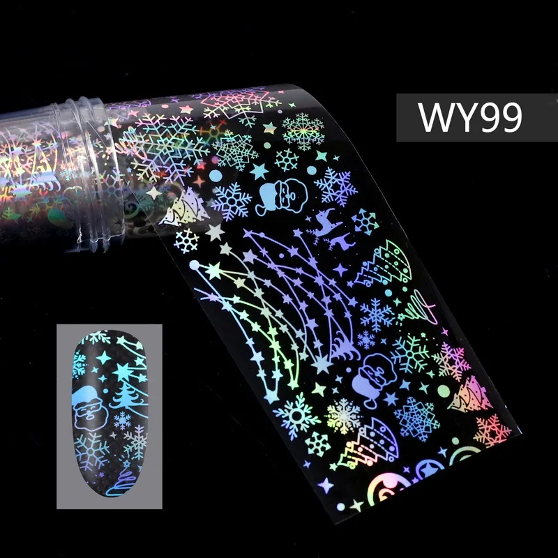 WY99 Foils Sticker 28 узоров голографические лазерные ногтевые переводные наклейки из фольги пламенный цветок Единорог Переводные картинки для ногтей украшения для дизайна ногтей - Цвет: WY99 Foils Sticker