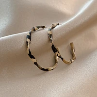 newest circle earrings for women trendy leopard painting twist earring stud simple geometric ear ornaments jewelry