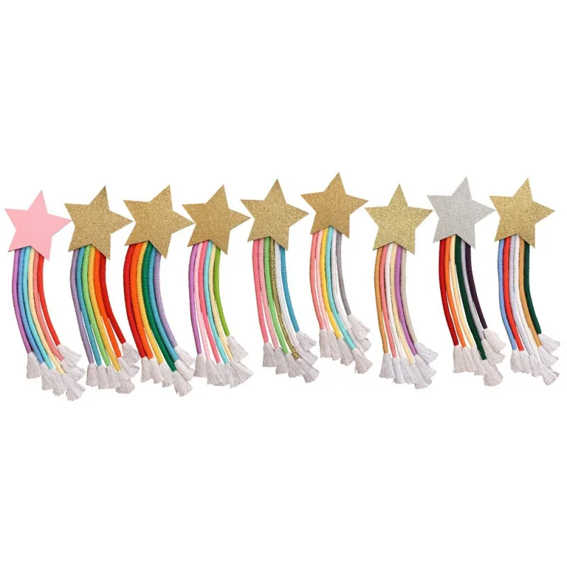 6 линий макраме Радужный подвесной орнамент сделай сам Плетеный Настенный декор