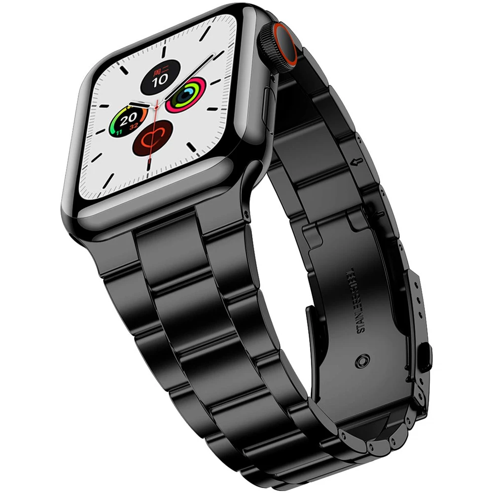 Роскошный металлический ремешок для Apple watch band 44 мм 40 42 38 316L браслет из нержавеющей