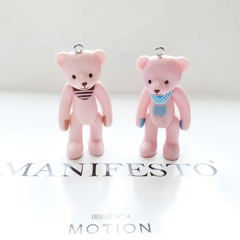 1 шт. милый резиновый медвежонок брелок для женщин карамельный цвет животные
