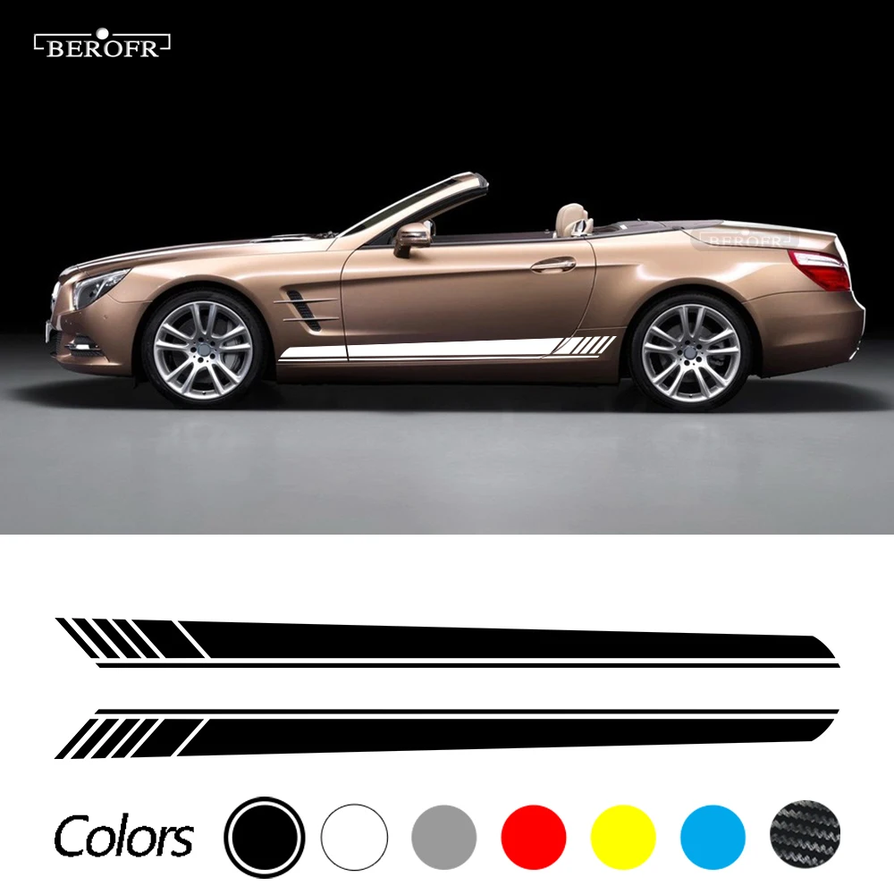 

For Mercedes Benz SL Class R230 R231 SL500 SL350 AMG Car Door Side Stripes Skirt Sticker Vinyl Edition 1 Long Decal Accessories