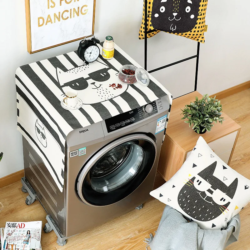 Мультяшная кошка стиральная машина покрывает непромокаемое полотенце хлопок