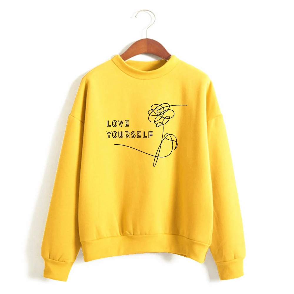 

Harajuku Kpop Love Yourself Felpe Roupas свитшот, худи, женская одежда большого размера, толстовка большого размера, корейская модная одежда