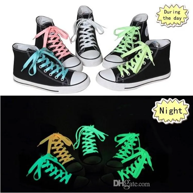 

100pcs(50 pairs)Luminous casual shoelace Fashion Flash Disco Party Glowing Night Sports Shoe Laces Strings for canvas shoes