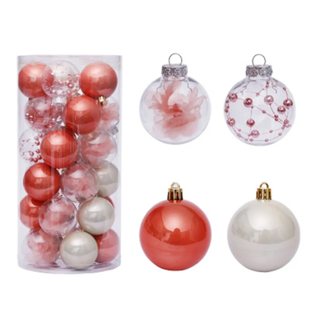 

30pcs 6cm Shatterproof Christmas Transparent Ball Decoration Kit Creative Baubles Pendant Christmas Tree Hanging Ball Decor For