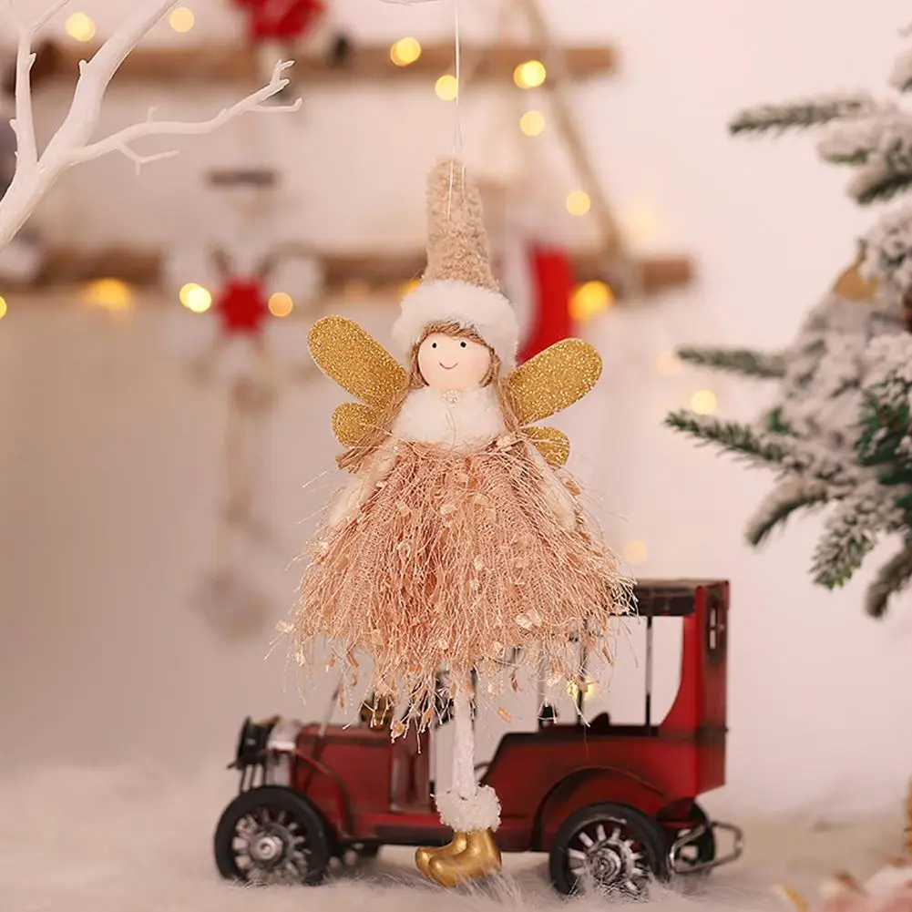 Новогодняя подвеска в виде ёлки красивая кукла ангела