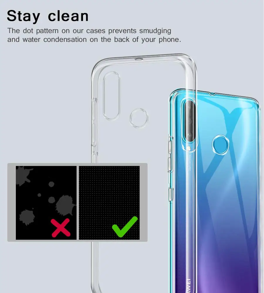 Чехол для Huawei P30 lite TPU силиконовый прозрачный облегающий Бампер Мягкий чехол 6 15