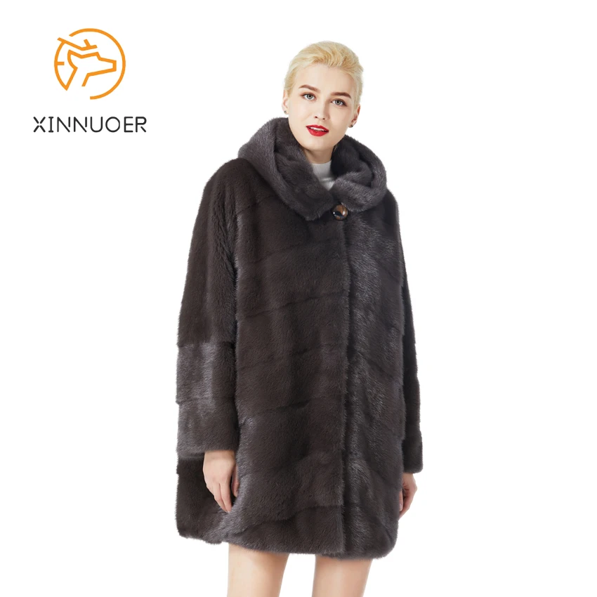 Норковое Пальто новинка 2021 года модная шуба из натурального меха норки|Шубы и