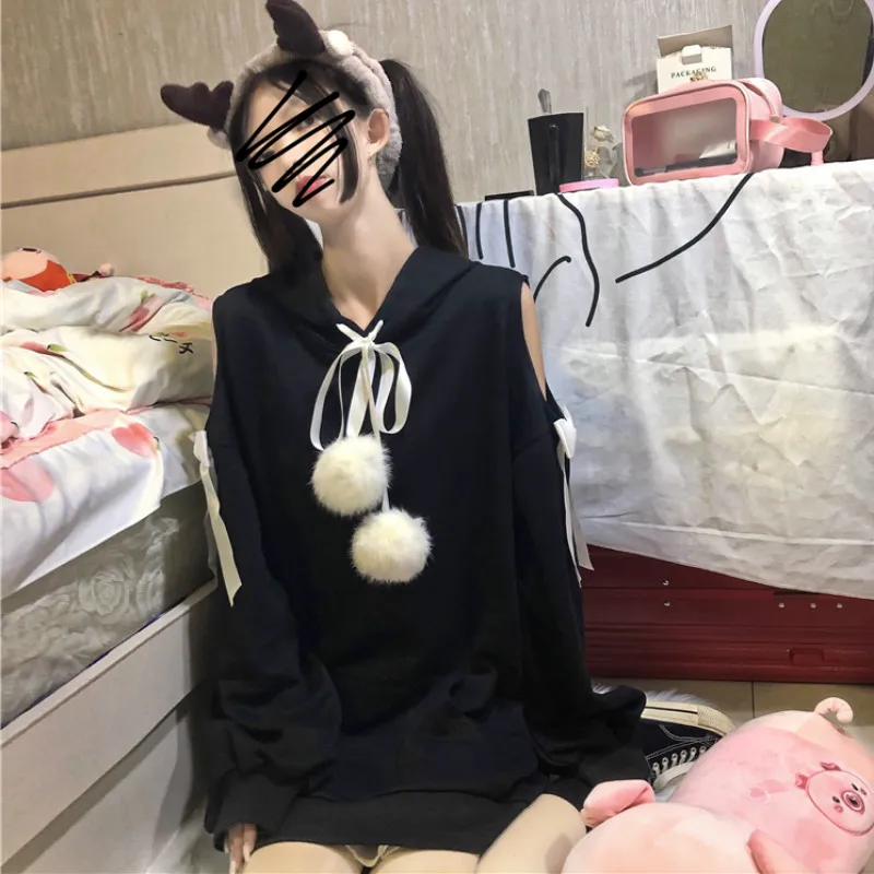 Новые осенние женские толстовки в японском стиле преппи с длинным рукавом и