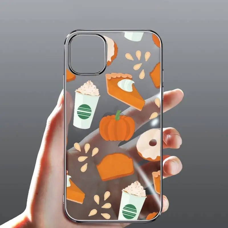 

Cute pumpkin fall leaf Phone Case Transparent for iPhone Samsung 11 12 6 7 8 9 30 Pro X Max XR Plus lite