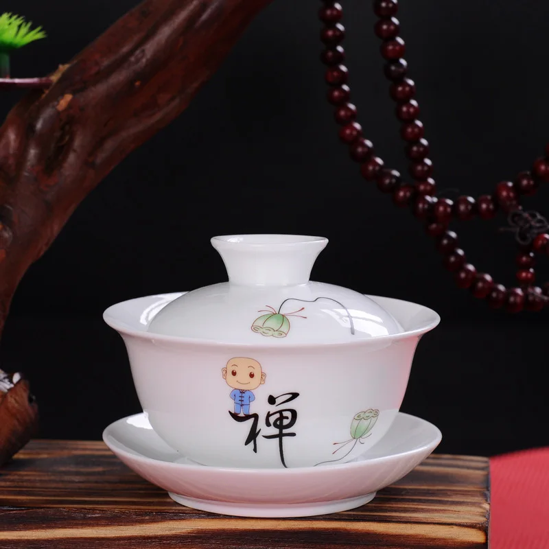 Белая фарфоровая чашка для чая чайный фарфоровый горшок gaiwan набор путешествий