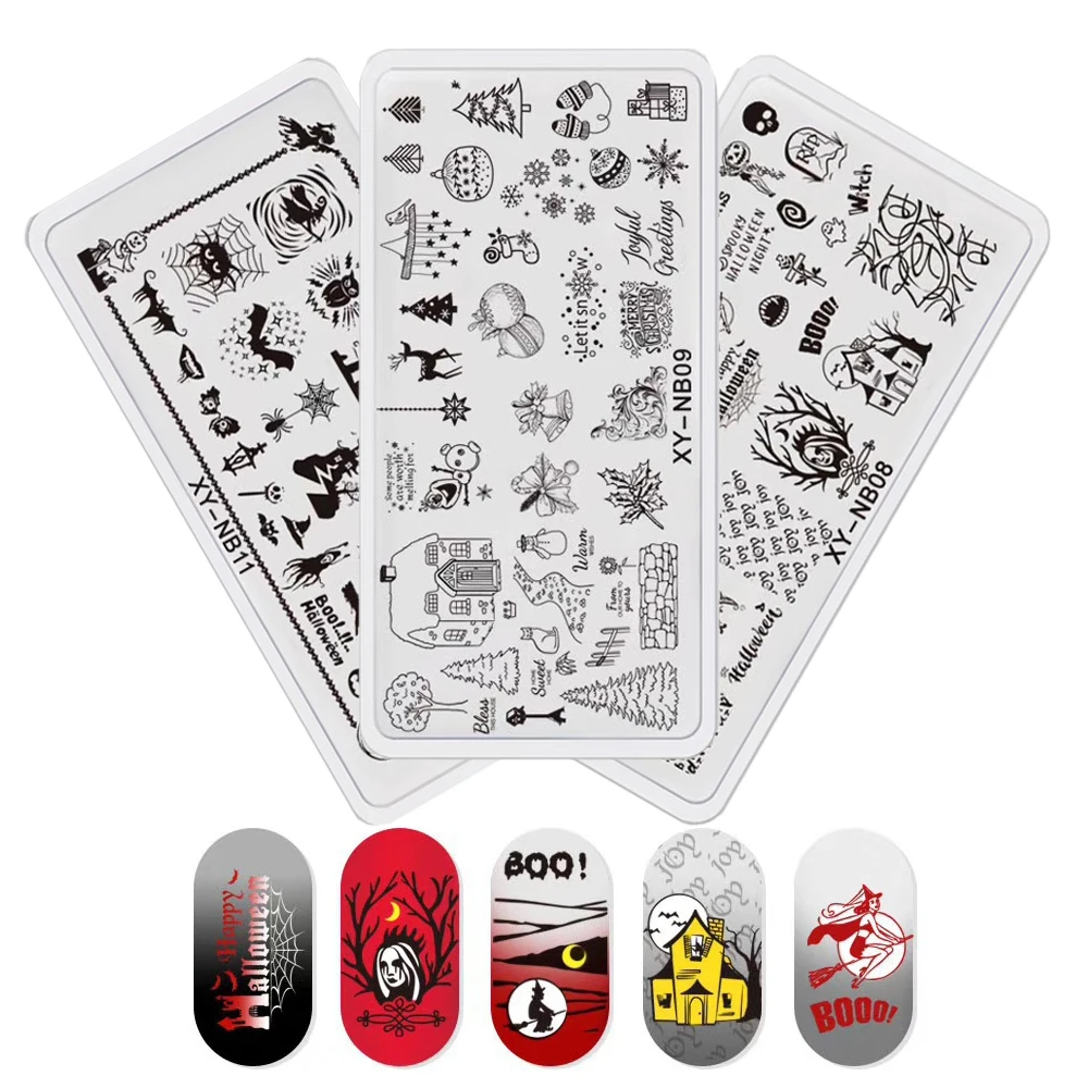 1 шт. пластины для стемпинга ногтей шаблон дизайн на Хэллоуин/Рождество