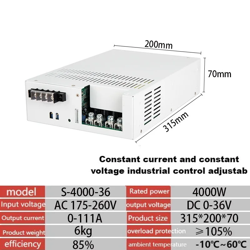 SUSWE Переключения источника питания s-800w1000w1200w2000w-12v24v36v48v40a Регулируемый DC