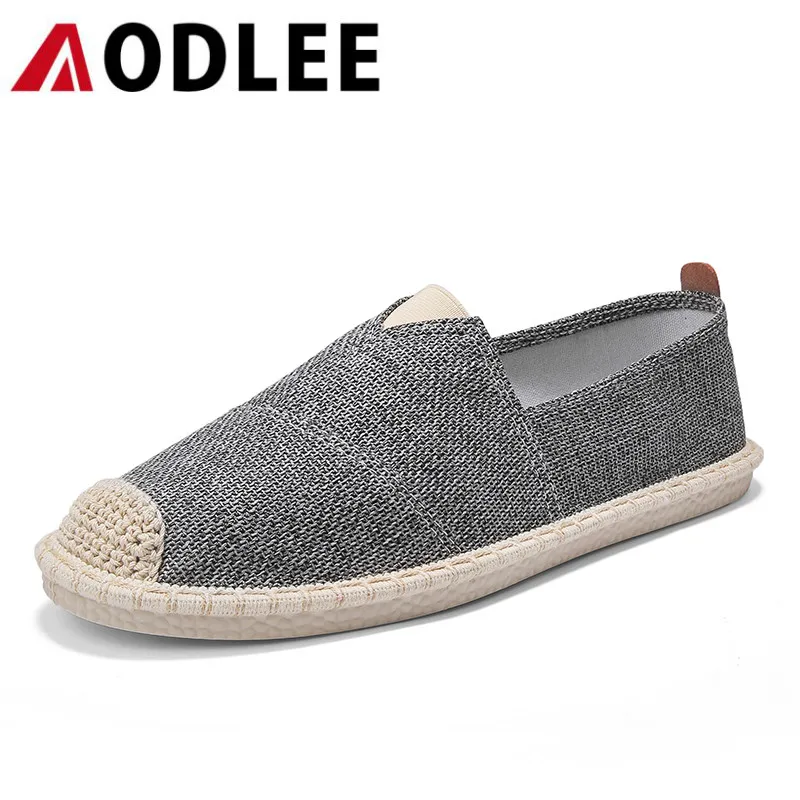 Mens Casual Shoes Espadrilles Canvas Men Breathable Slip On Cheap Loafers for Sneakers Moccasins Dropshipping AODLEE | Обувь