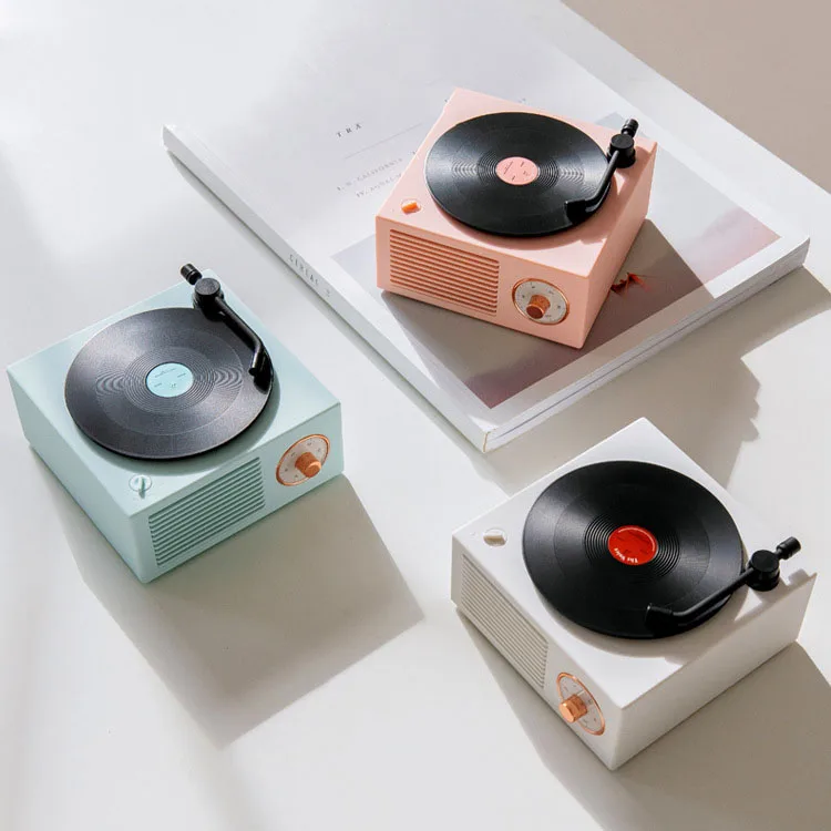 

Bluetooth Stereo Wireless Vintage Retro Microphone Speaker Marca Dragon Support Portable Record Player Shape Bluetooth Speaker