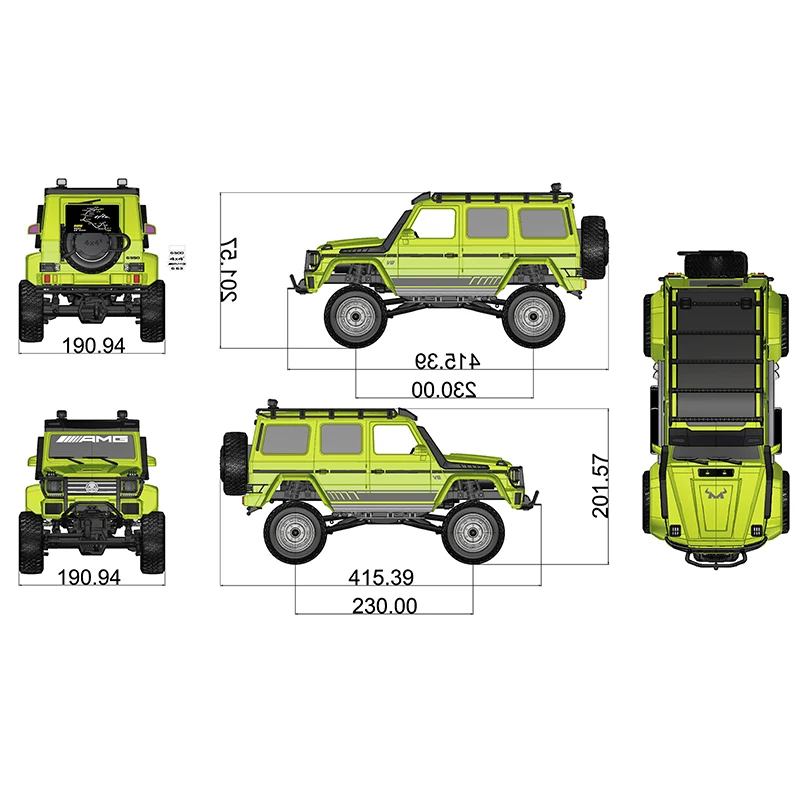 KIT de coche G500 MN86KS 1/12 MN, 2,4G, 4WD, 230MM, base para ruedas, todoterreno, 390, Motor cepillado, cami&oacute;n WPL MN, coche RC 1:12, sin montar, bricolaje-3