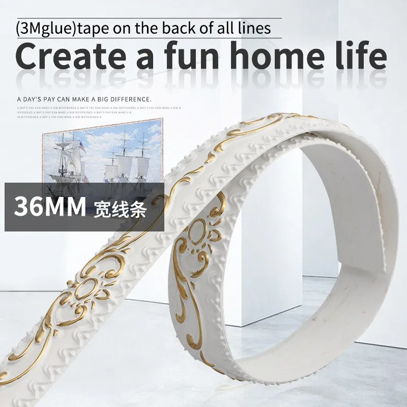 

Flexible Molding Trim Self Adhesive Mirror Photo Frame Background Wall Ceiling Decoration Soft Lines Wall Trim DIY Home Decor
