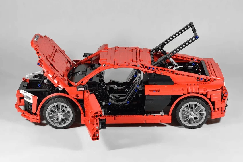 BuildMoc для MOC Lamborghini Audi R8 V10 Ferrarii 458 Строительные блоки Набор игрушек DIY развивающий