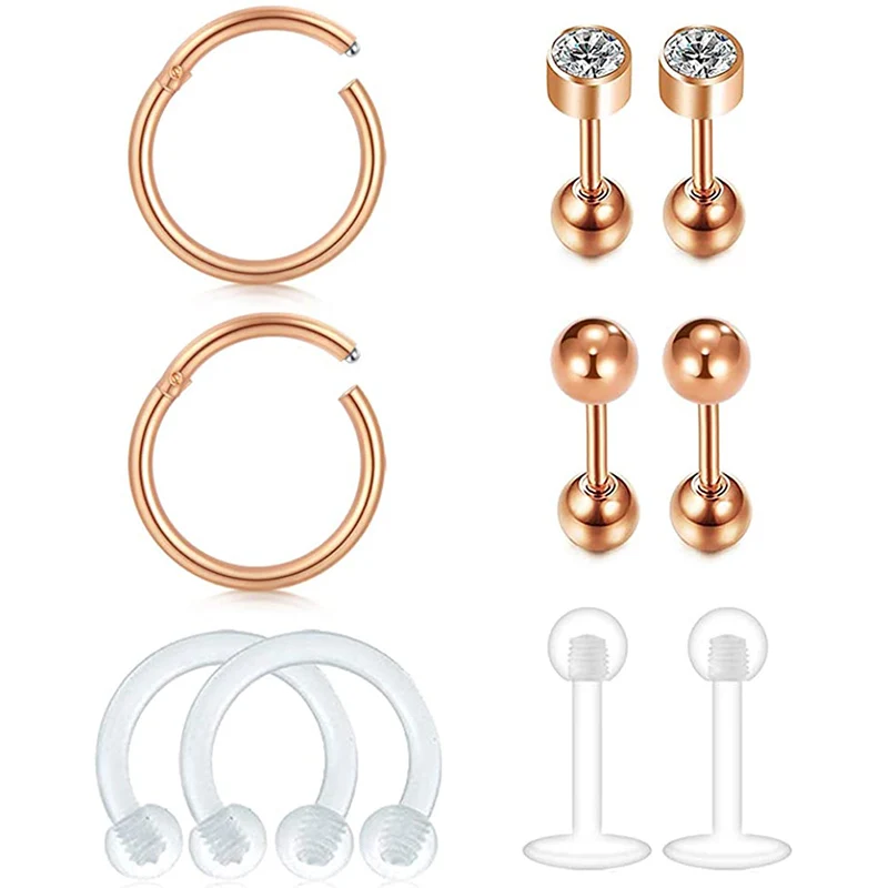 Серьги кольца из нержавеющей стали 16 г Надеваемые На ушной хрящ серьги козелок