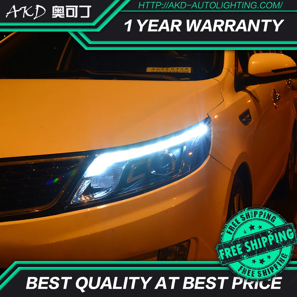 AKD тюнинг автомобильных фар для KIA K2 RIO 2011 2014 светодиодные фары DRL ходовые огни Bi Xenon