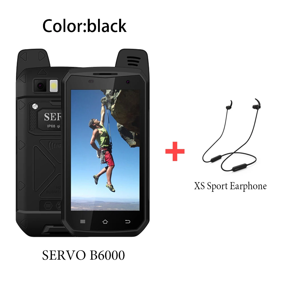 B Add Sport Earphone SERVO смартфон 4," MTK6755 Восьмиядерный rom 64 Гб 4G LTE 13 МП 5000 мАч поддержка мобильного телефона Беспроводная рация IP68 - Цвет: B Add Sport Earphone