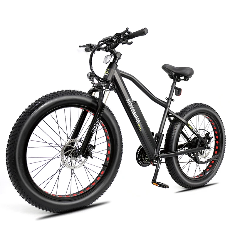 Bestellen HOTEBIKE Elektrische Fahrrad 48v 500W Strand Schnee Fett Reifen Elektrische Fahrrad Ebike Für Erwachsene 26*4,0 Zoll (A6AH26F)