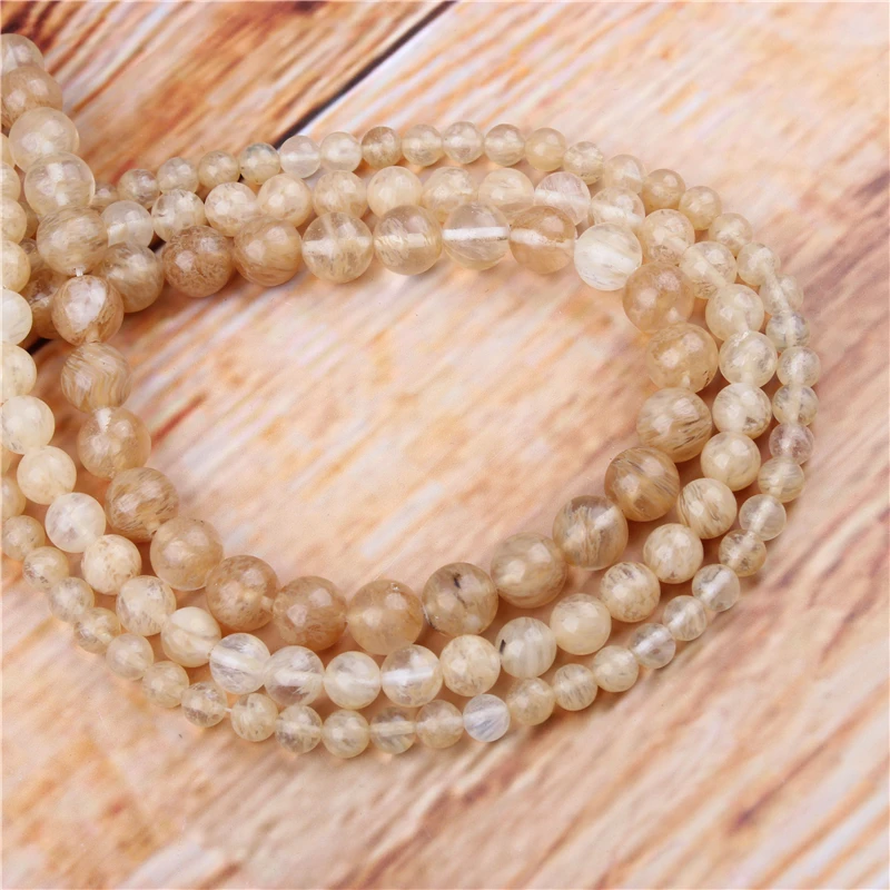 

4/6/8/10/12mm Golden Watermelon Natural Stone Beads Loose Stone Round Beads For DIY Jewelry Bracelet Necklace Make