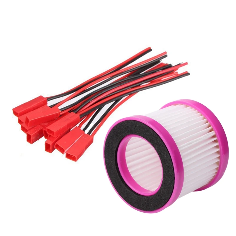 -2 Set Accessories:1 2 Pin JST Plug Socket M to F 110mm Cable Wire & 1 Air Hepa Filter for D-602 Vacuum Cleaner | Бытовая техника