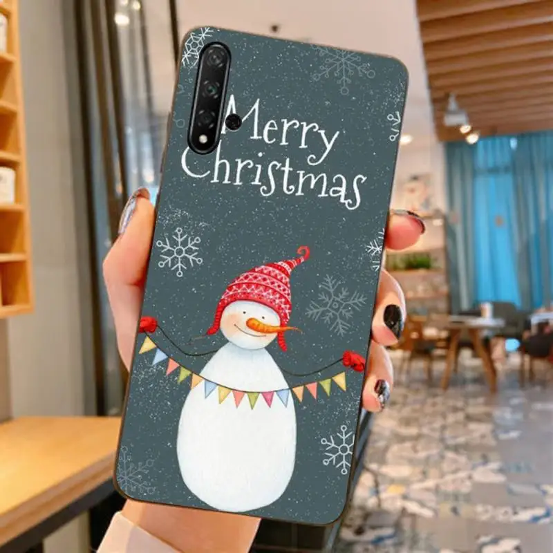 Чехол FHNBLJ для huawei nova 2 i plus 3 E 4 5 pro 6 SE 5g с рождественской улыбкой и снеговиком зимний