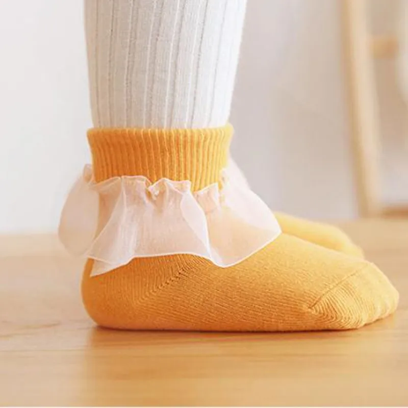 

5 Colors 1Pair Baby Clothes Accessories Cute Cotton Breathable Kids Baby Lace Socks