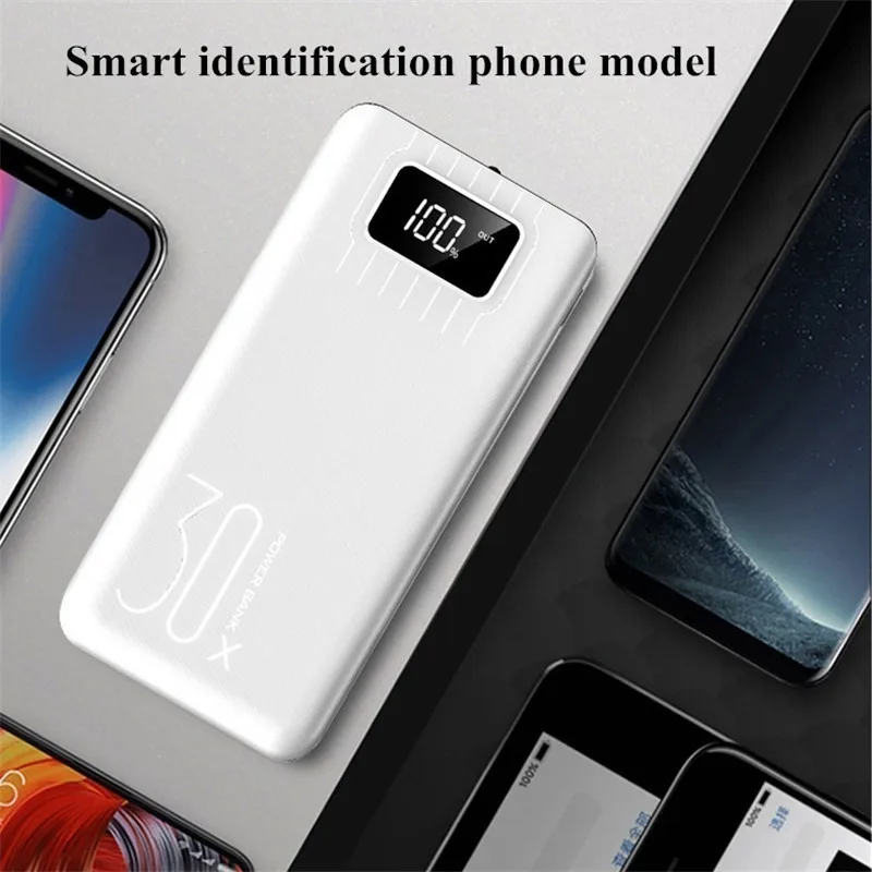power bank 50000mah portable charger led typ c external battery power bank pd two way fast charging poverbank for android phones free global shipping