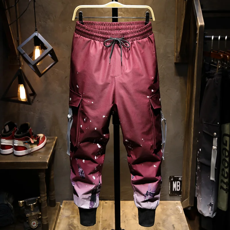 Зимние мужские штаны брюки карго спортивные свободные забавные уличная мода