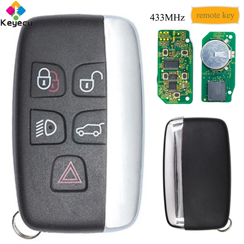 KEYECU дистанционный Автомобильный ключ с 4 + 1 5 кнопками 433 МГц FOB для Land Rover LR2 LR4 Range